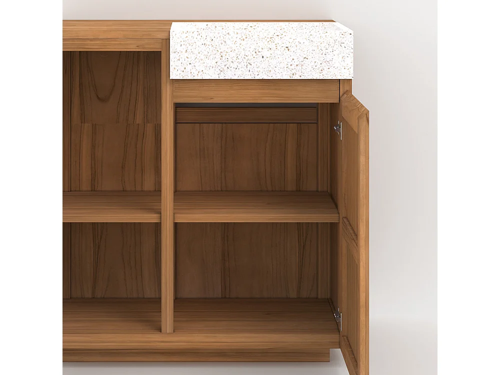 Meuble de salle de bain en bois avec vasque intégrée 80 cm - Noa