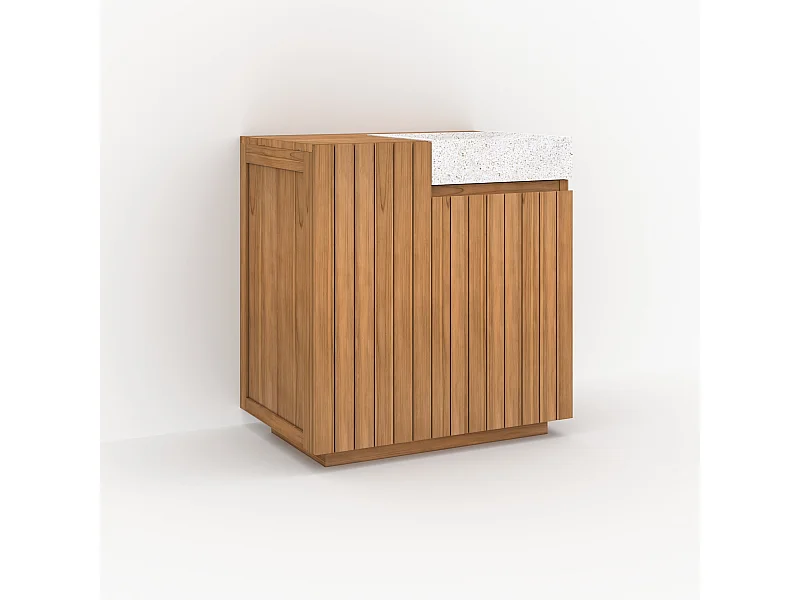 Meuble de salle de bain en bois avec vasque intégrée 80 cm - Noa
