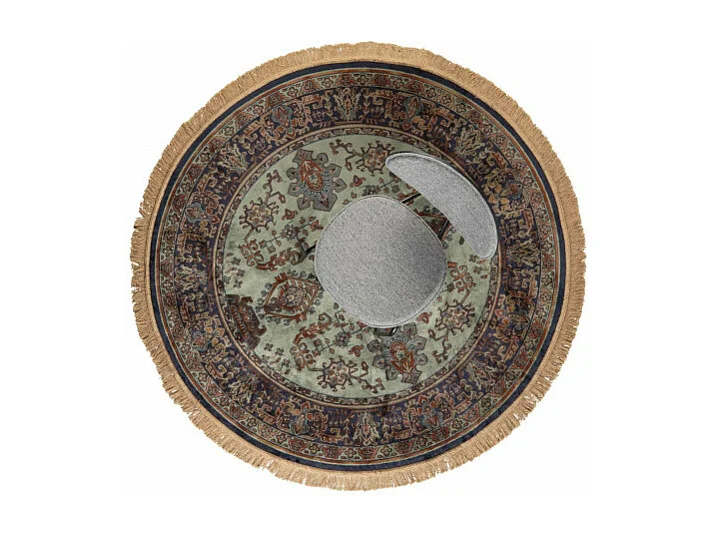 Raz IV - Tapis persan à franges -  Rouge - 160x160cm