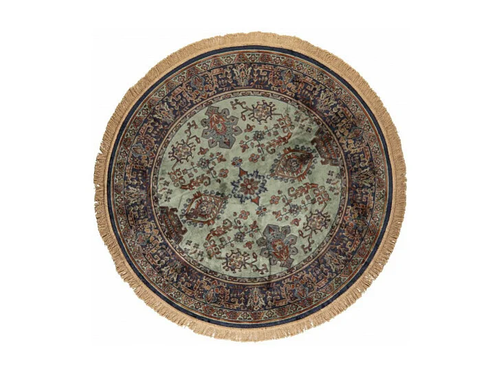 Raz IV - Tapis persan à franges -  Rouge - 160x160cm