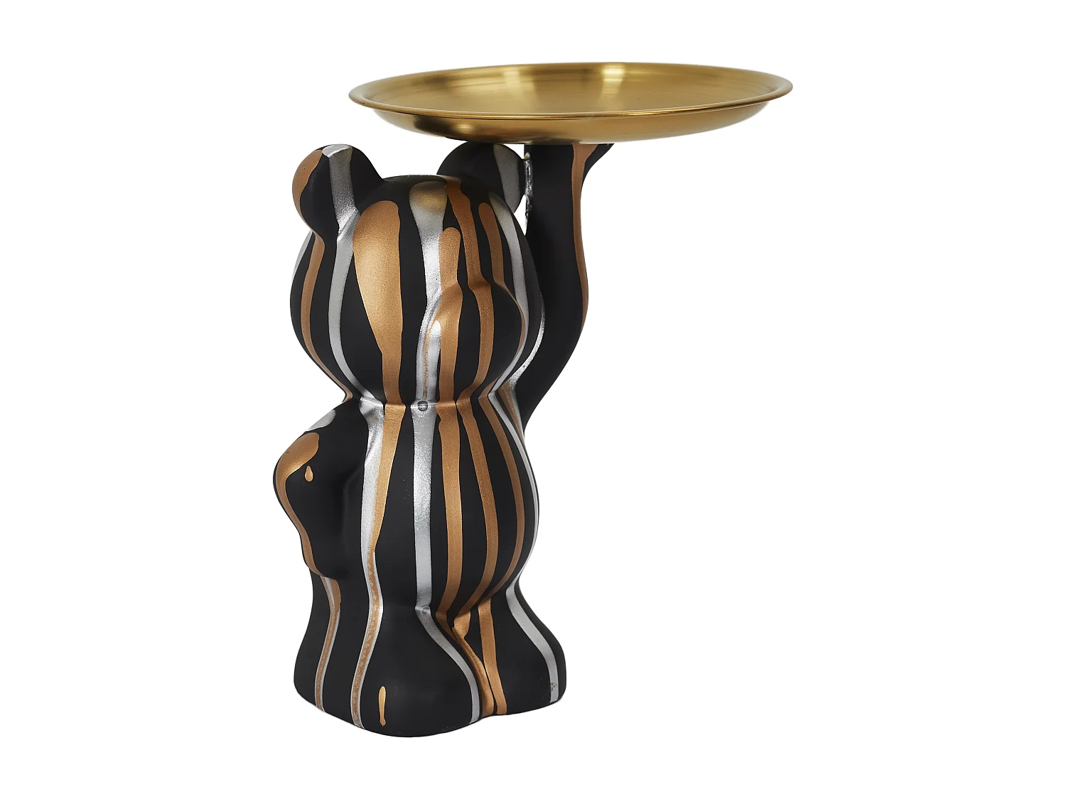 Statue Deco Noir Vide Poche Noir, Or, Argent