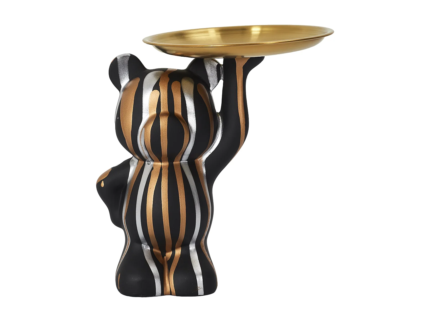 Statue Deco Noir Vide Poche Noir, Or, Argent