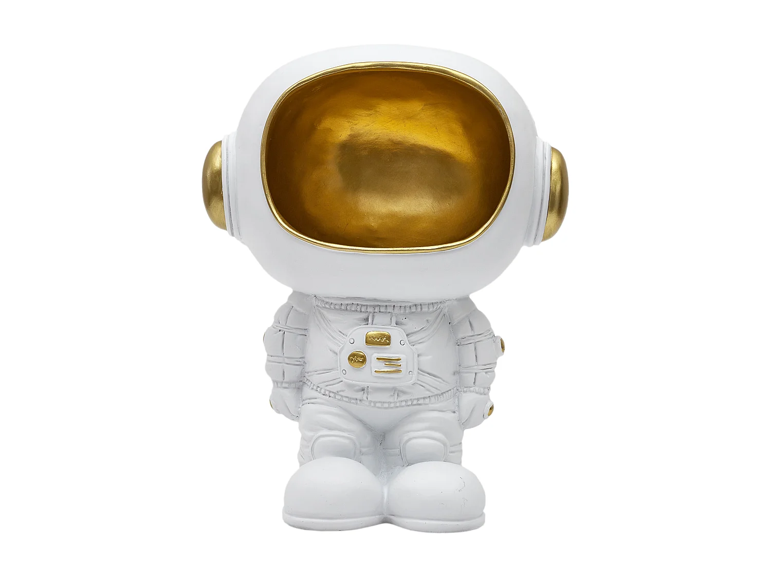 Statue Astronaute Vide Poche Blanc Blanc, Or