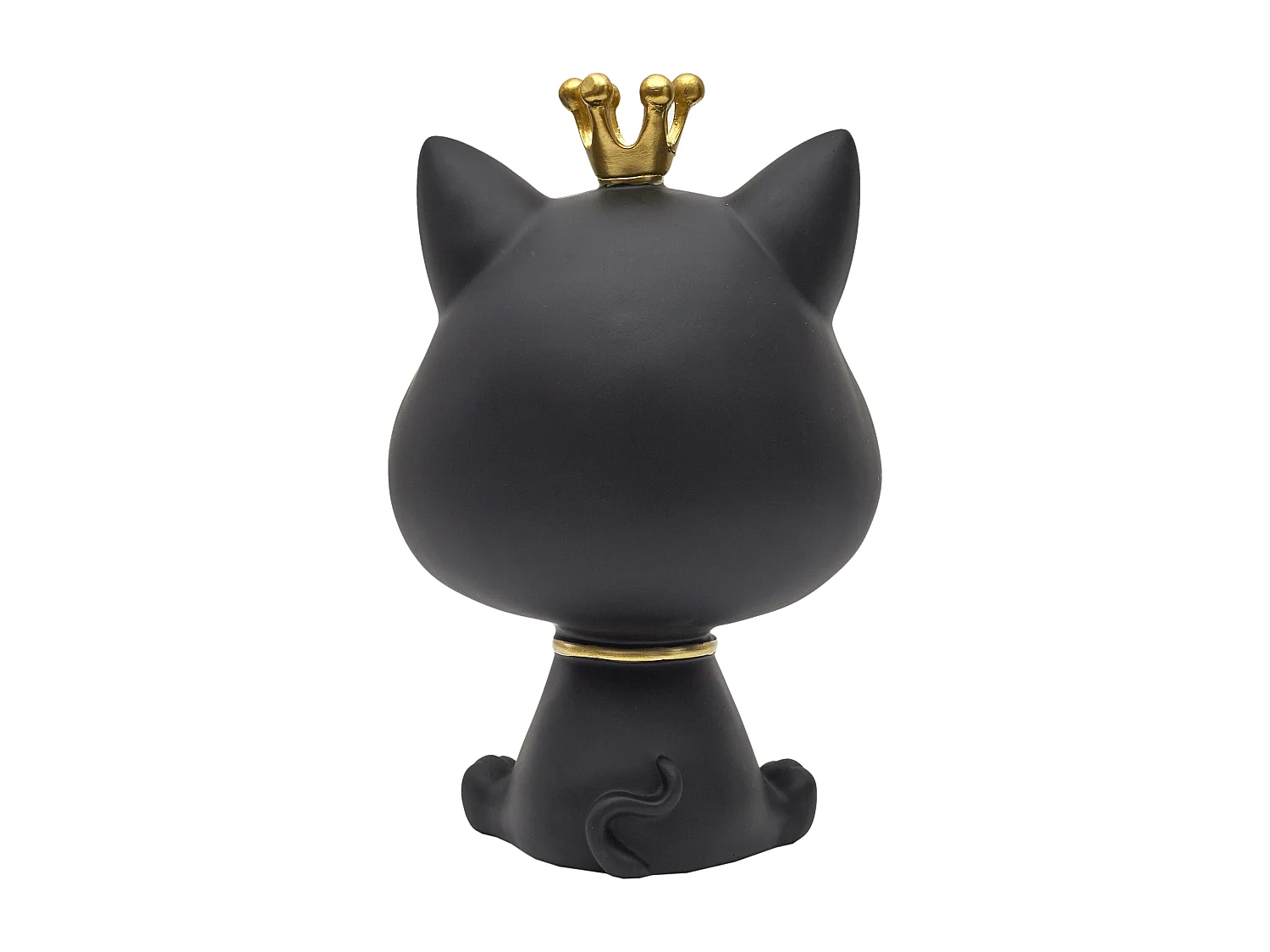 Statue Chat Noir Vide Poche Noir, Or