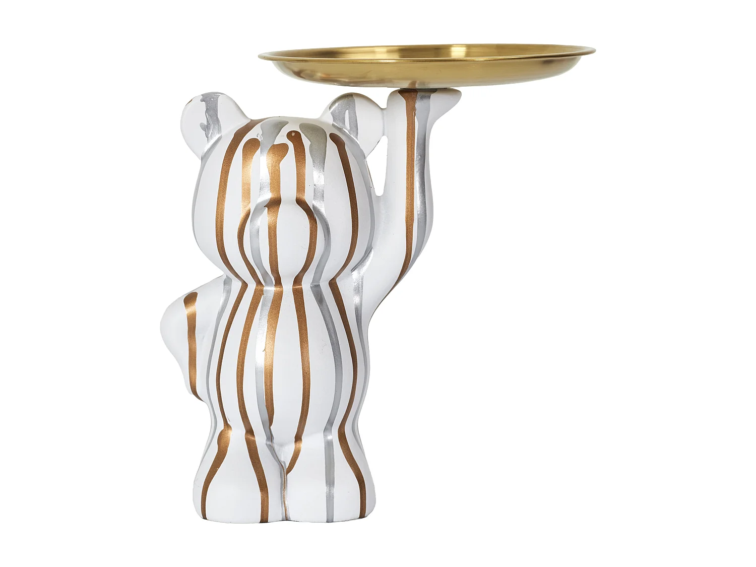 Statue Deco Blanc Vide Poche Blanc, Or, Argent