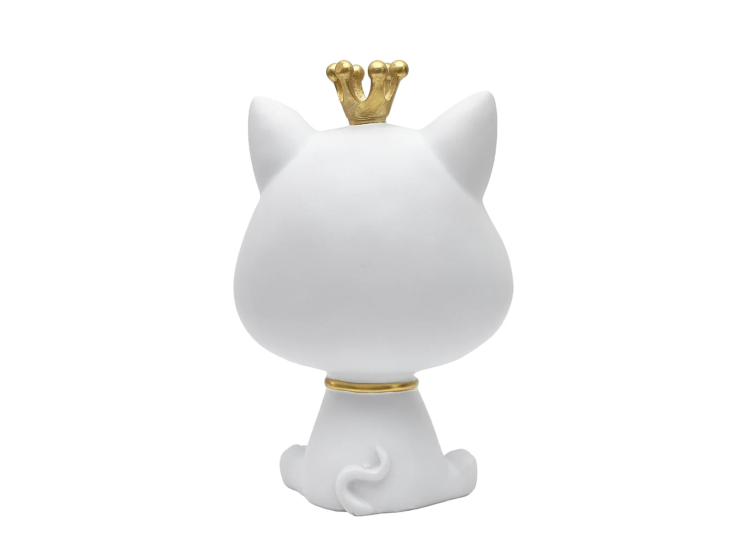 Statue Chat Blanc Vide Poche Blanc, Or