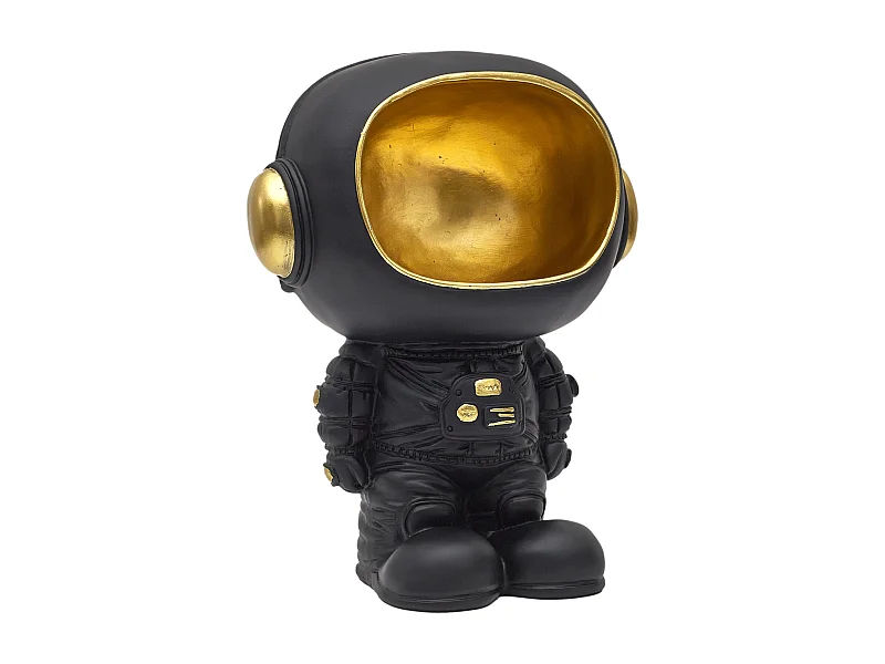 Statue Astronaute Vide Poche Noir Noir, Or