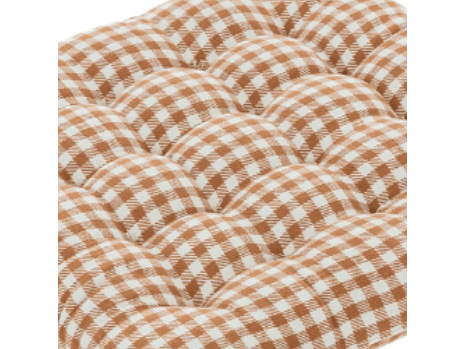 Galette de Chaise Vichy "Floral" 38x38cm Marron