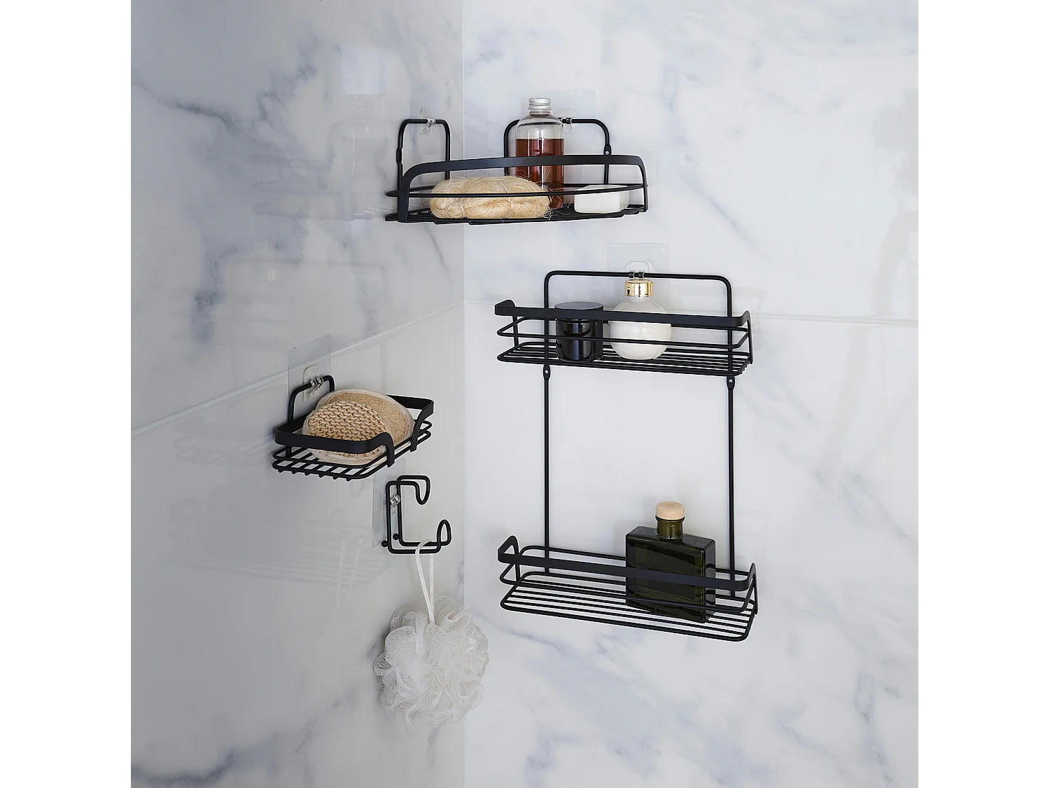 Porte Savon Adhésif "Filaire Premium" 14cm Noir