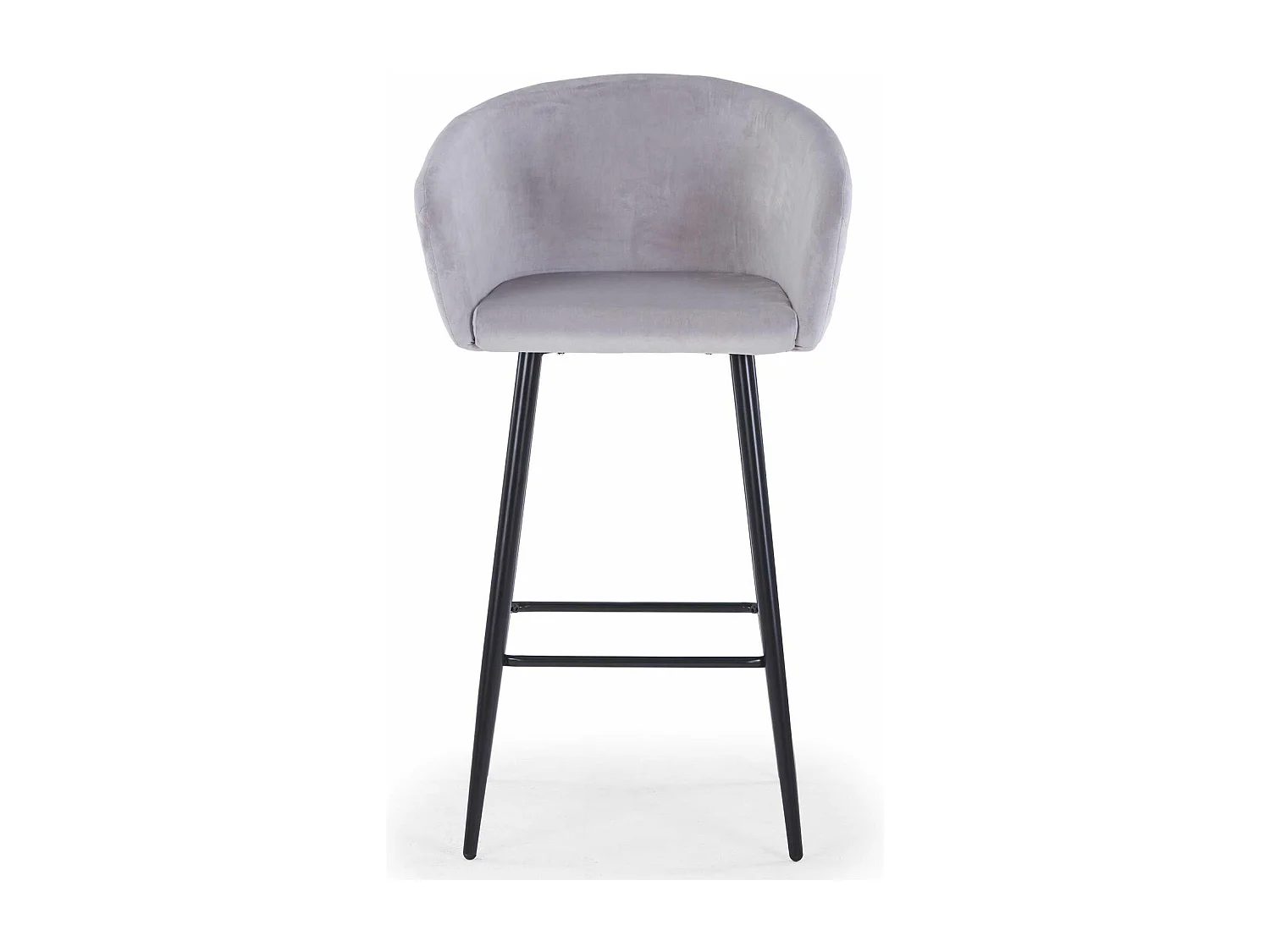 Lot de 2 chaises de bar Bobby Velours Argent