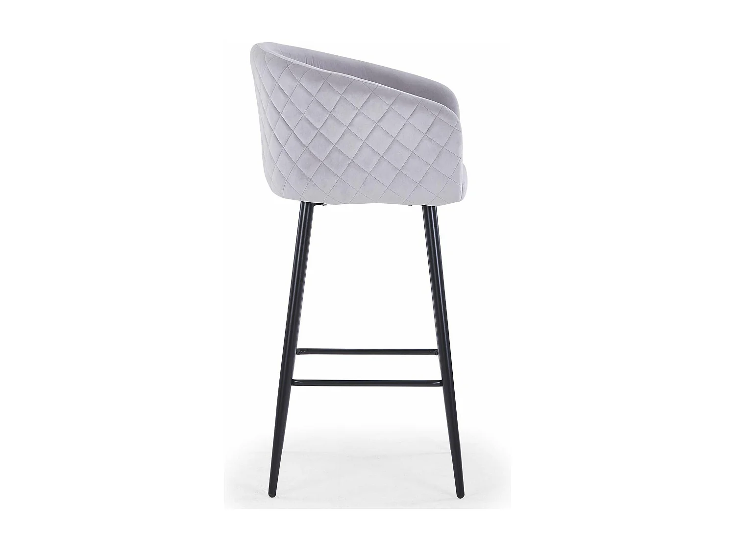 Lot de 2 chaises de bar Bobby Velours Argent