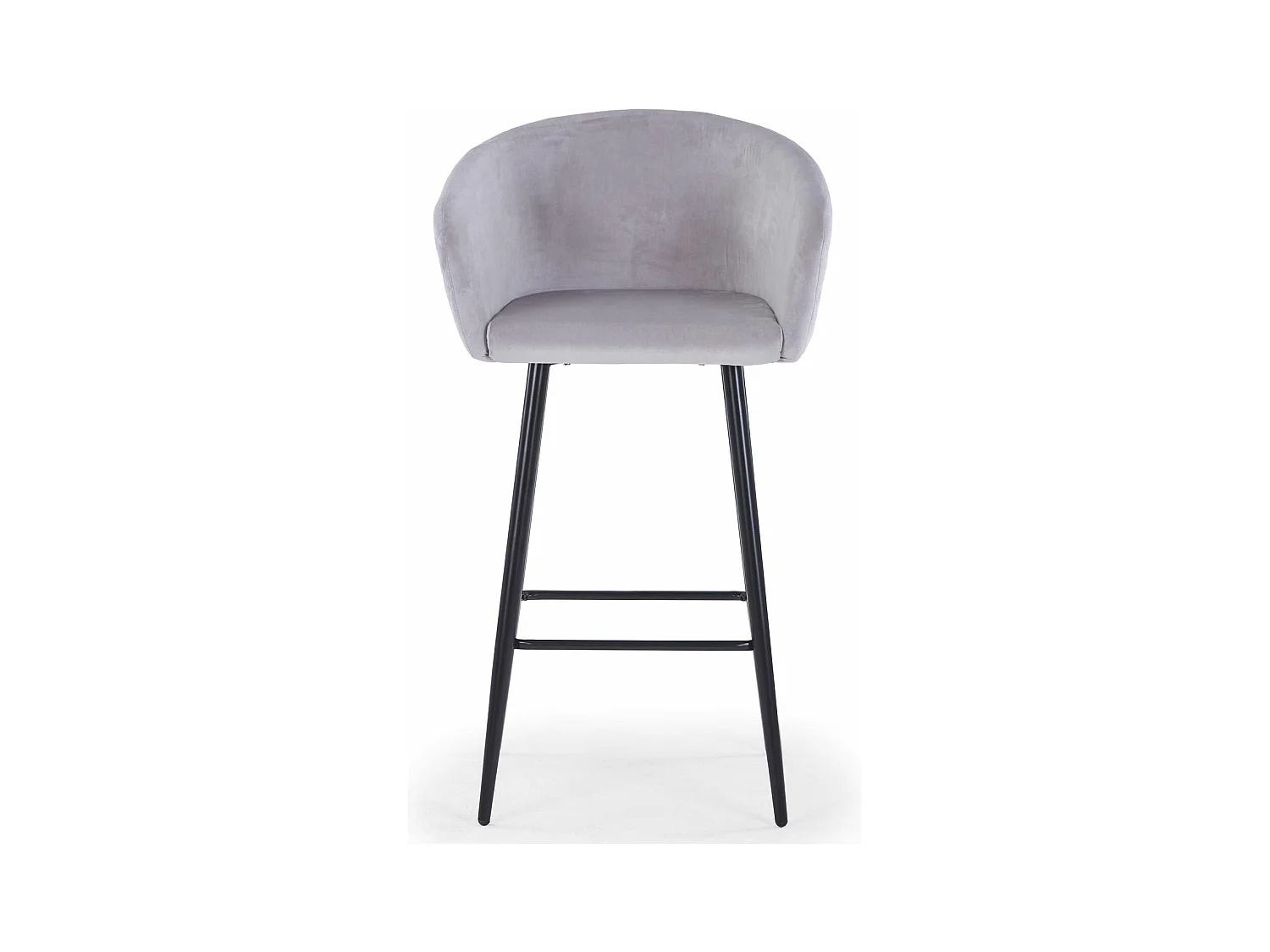 Lot de 4 chaises de bar Bobby Velours Argent