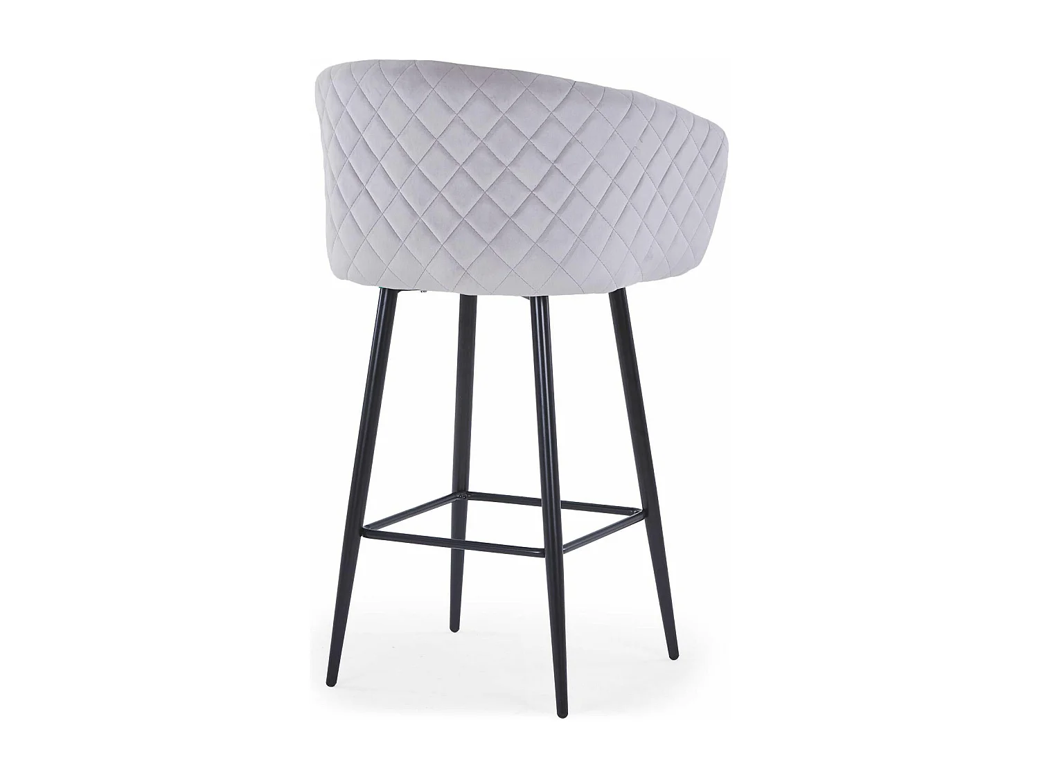 Lot de 4 chaises de bar Bobby Velours Argent