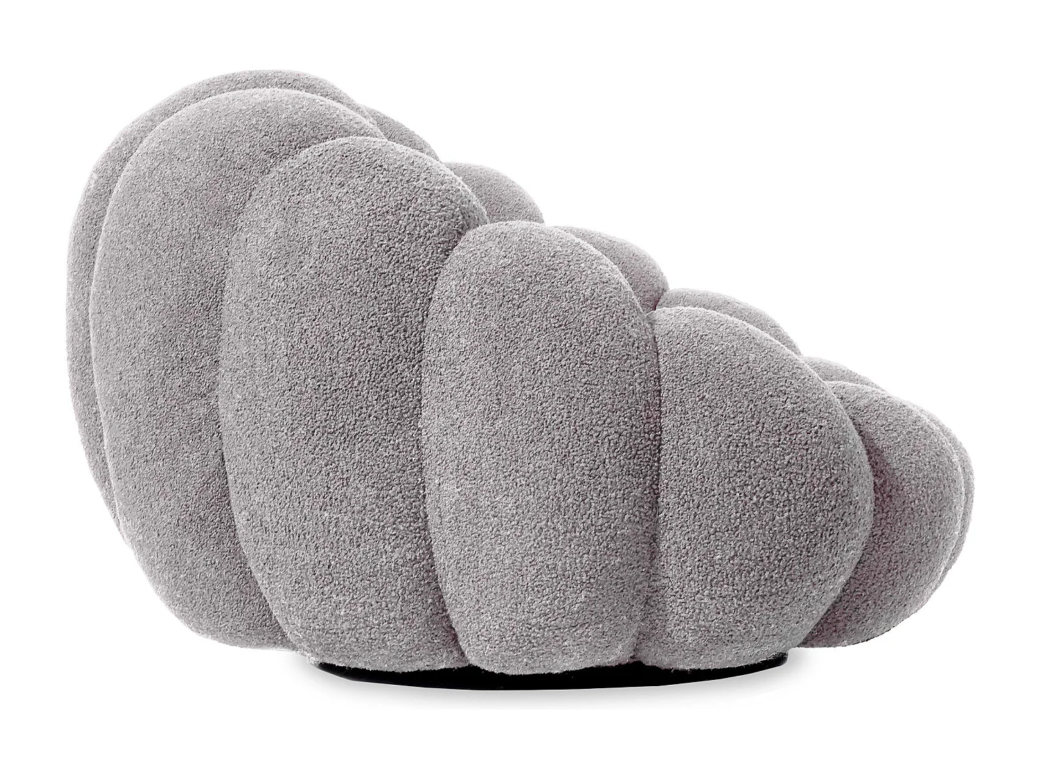 Fauteuil design coquillage Arielina Tissu bouclette Gris