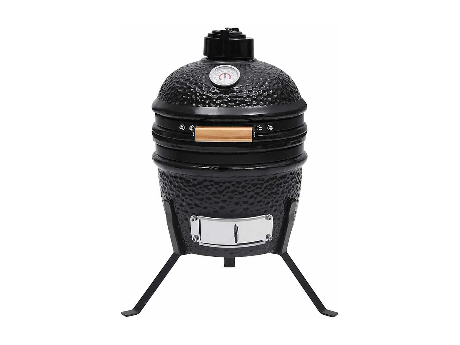 Kamado 2 em 1 Ceramic Smoker Barbecue 56 cm Preto
