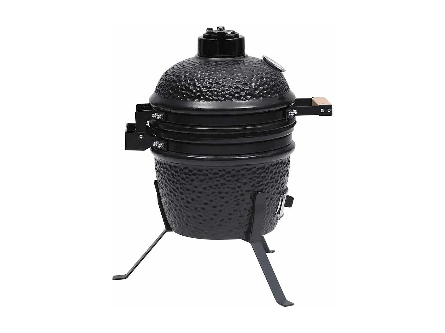 Kamado 2 em 1 Ceramic Smoker Barbecue 56 cm Preto