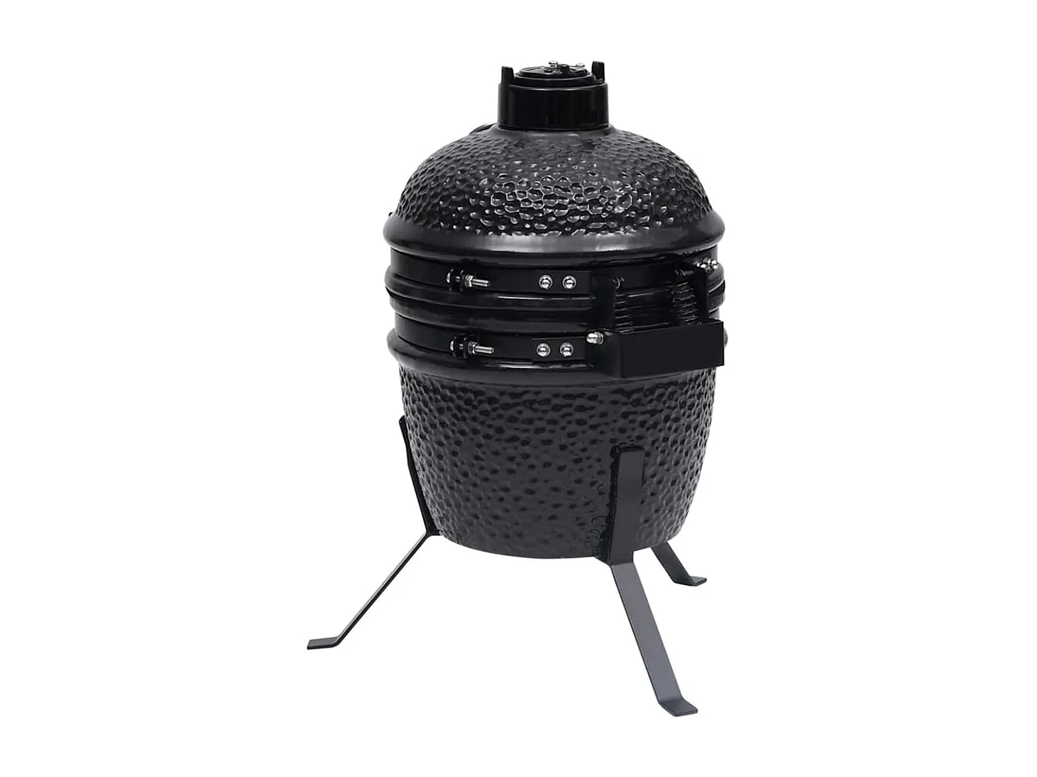 Kamado 2 em 1 Ceramic Smoker Barbecue 56 cm Preto