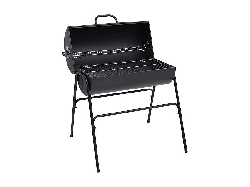 Barbecue a botte con 2 griglie di cottura Nero 80x95x90 cm Acciaio