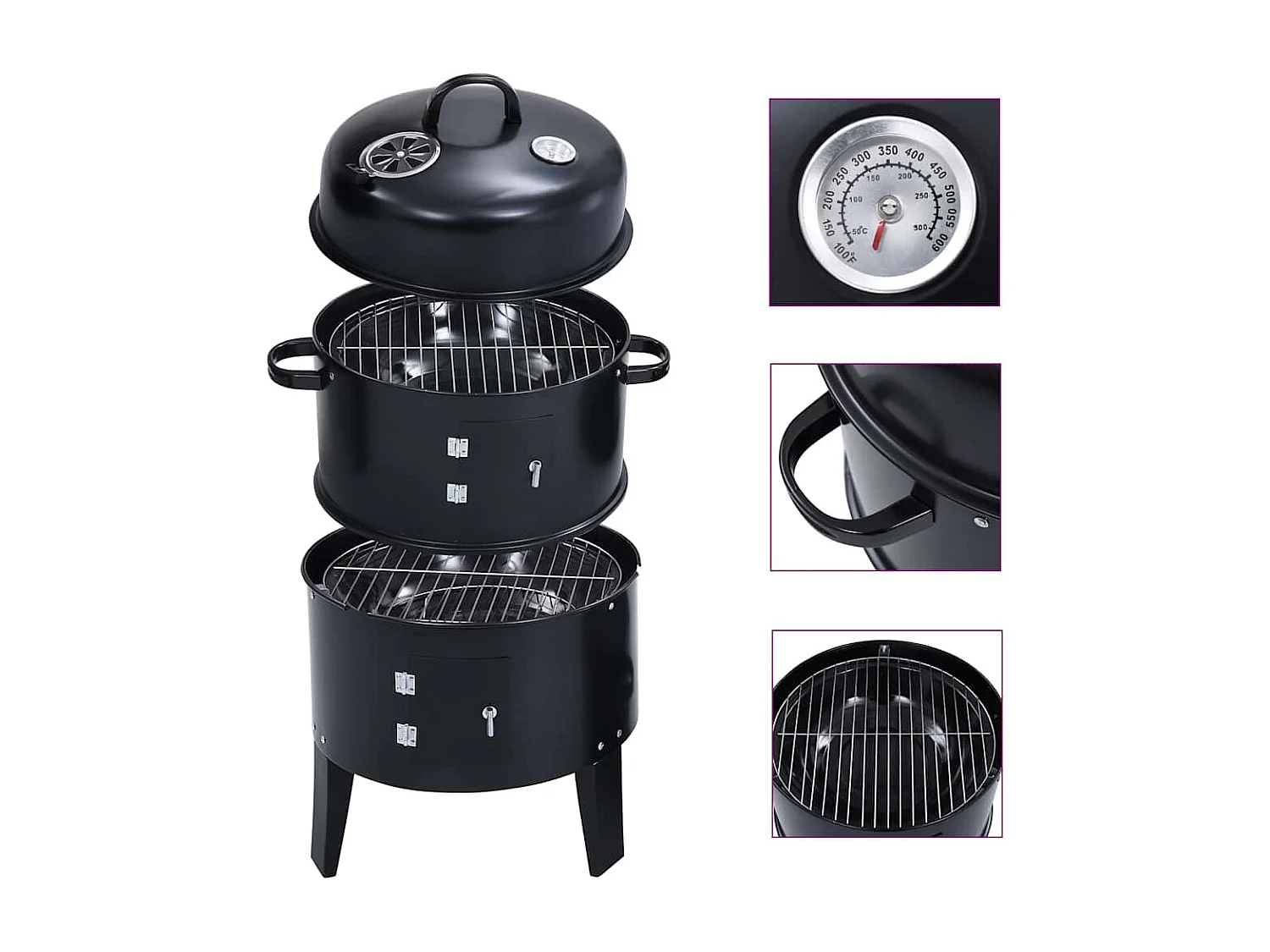 Barbecue a carbonella 3 in 1 40x80 cm