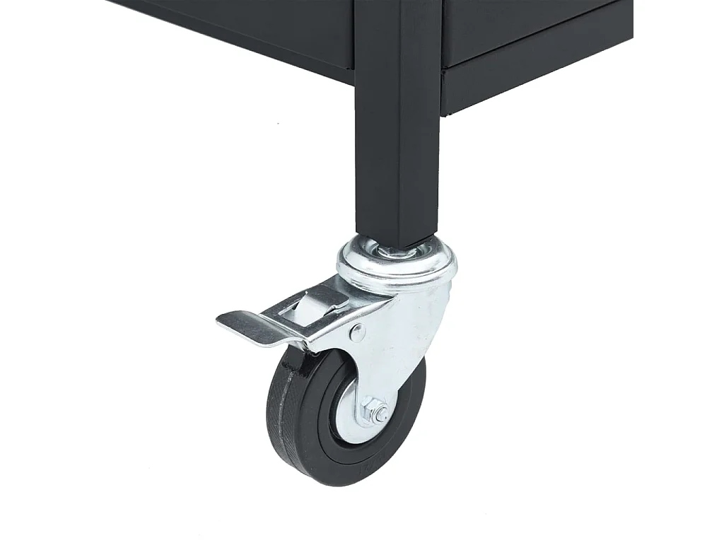 Barbecue gril à gaz avec 7 br?leurs noir acier enduit de poudre