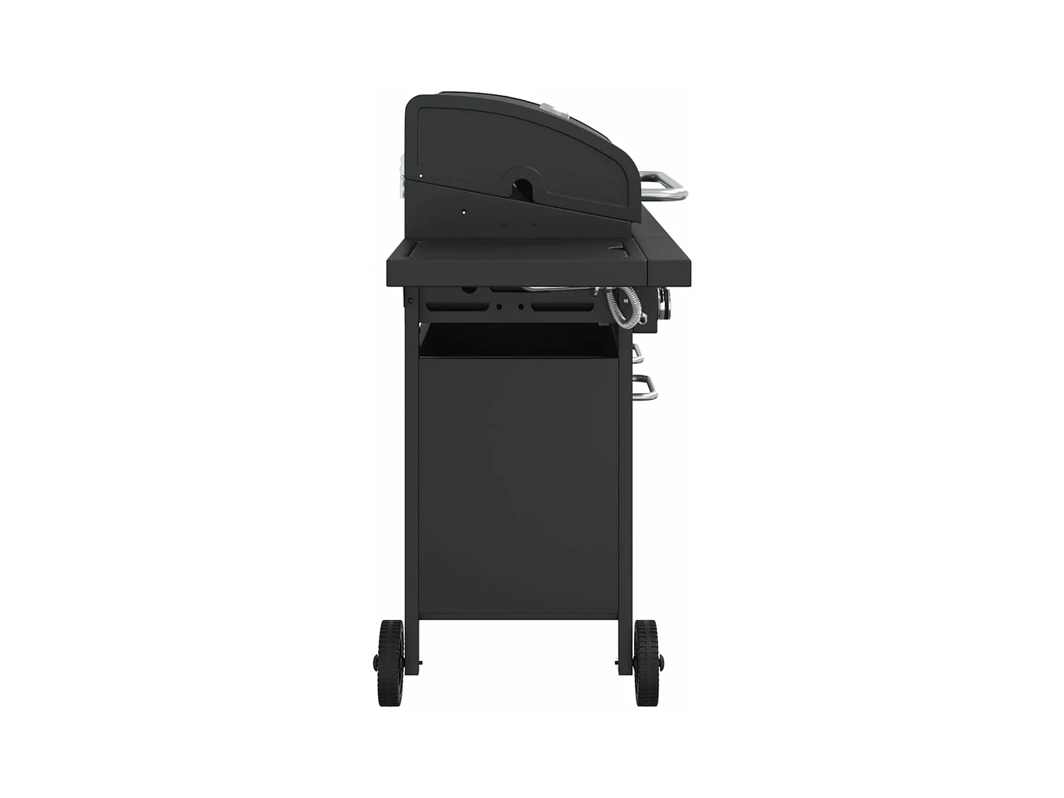 Barbecue gril à gaz avec 7 br?leurs noir acier enduit de poudre