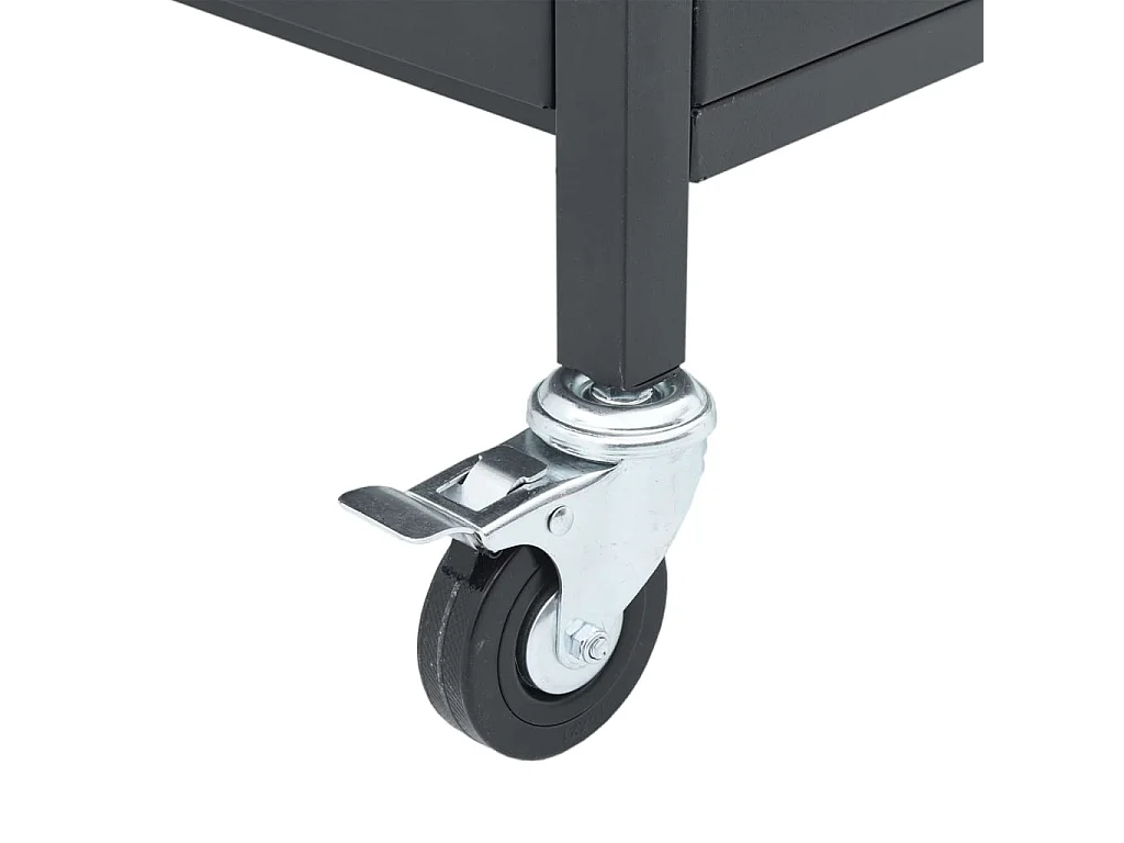 Barbecue gril à gaz avec 4 br?leurs noir acier enduit de poudre