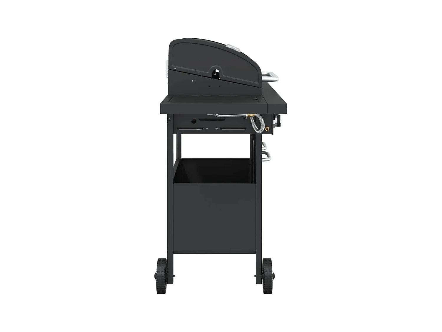 Barbecue gril à gaz avec 4 br?leurs noir acier enduit de poudre