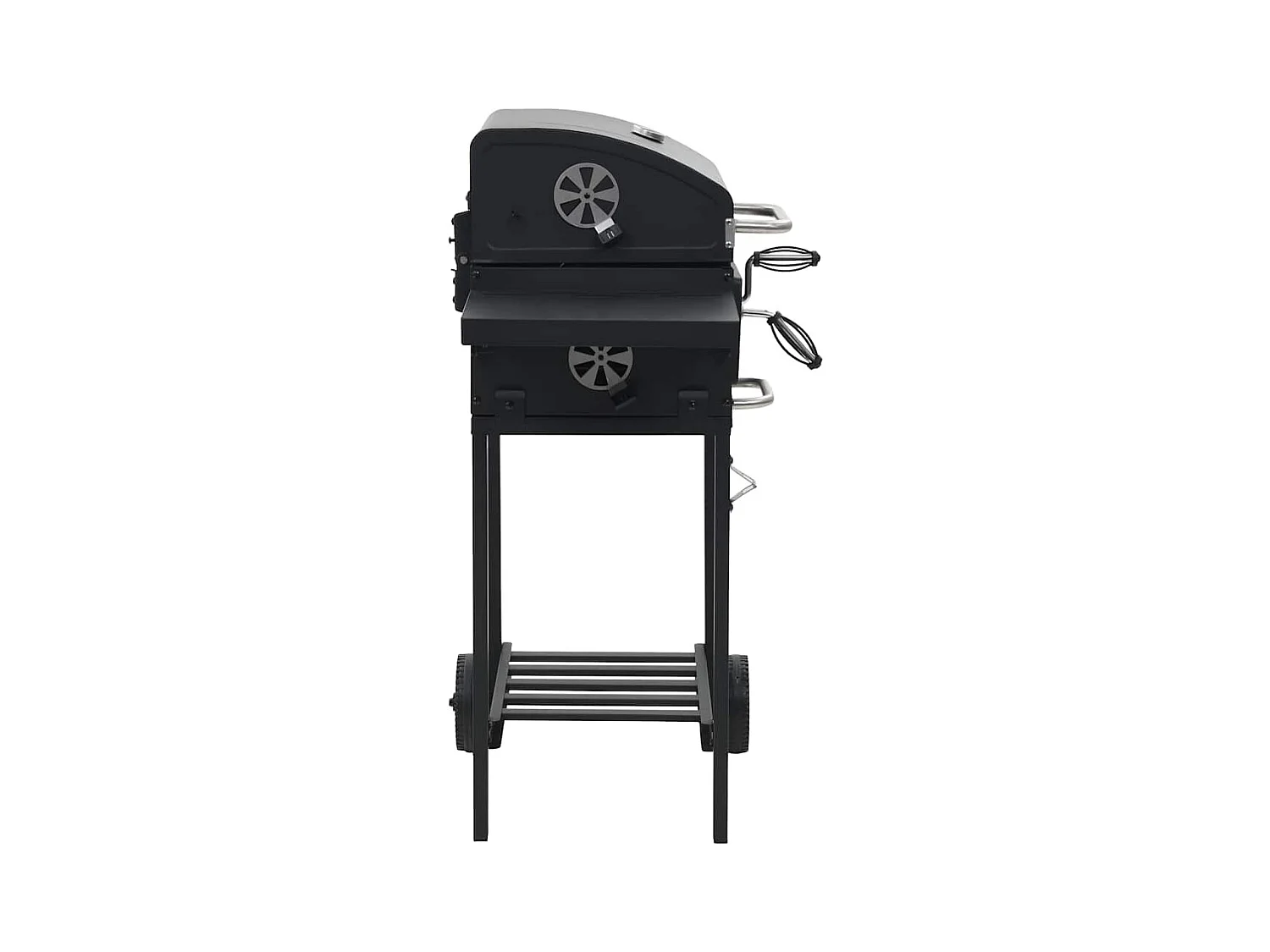 Gril de barbecue au charbon de bois et étagère inférieure Noir