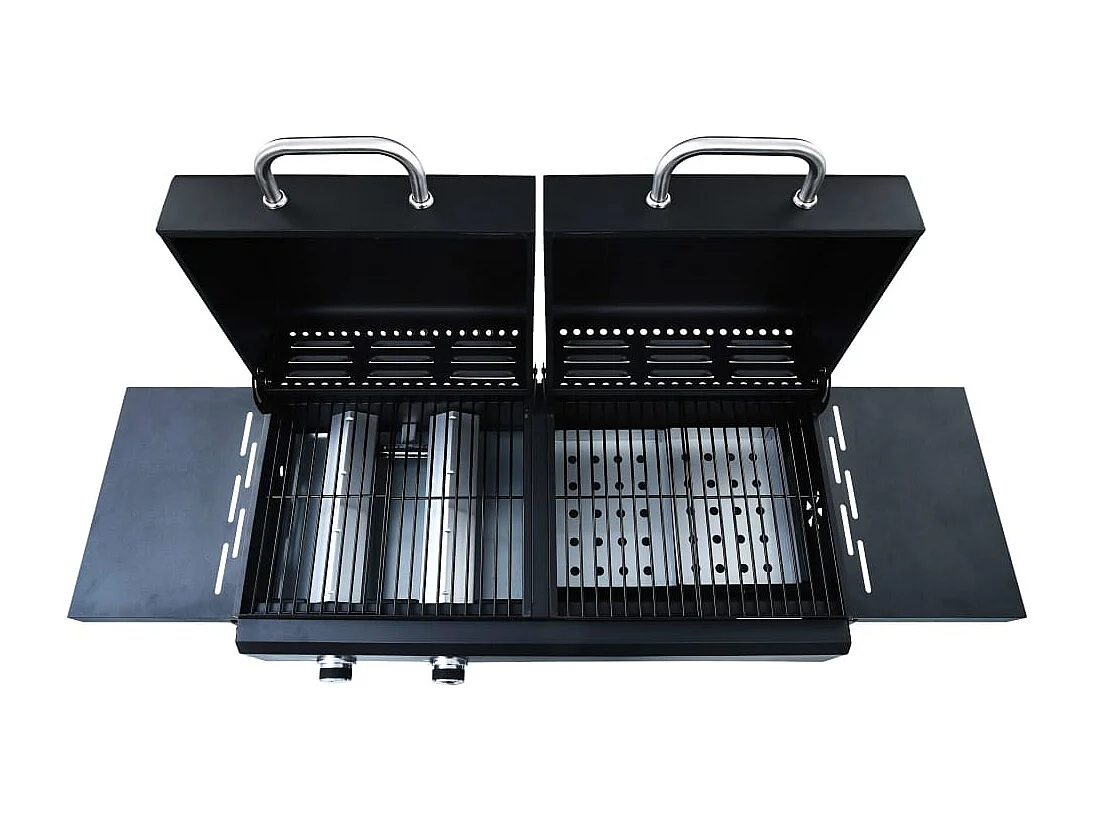 Barbecue gril combo à gaz et au charbon avec 3 br?leurs