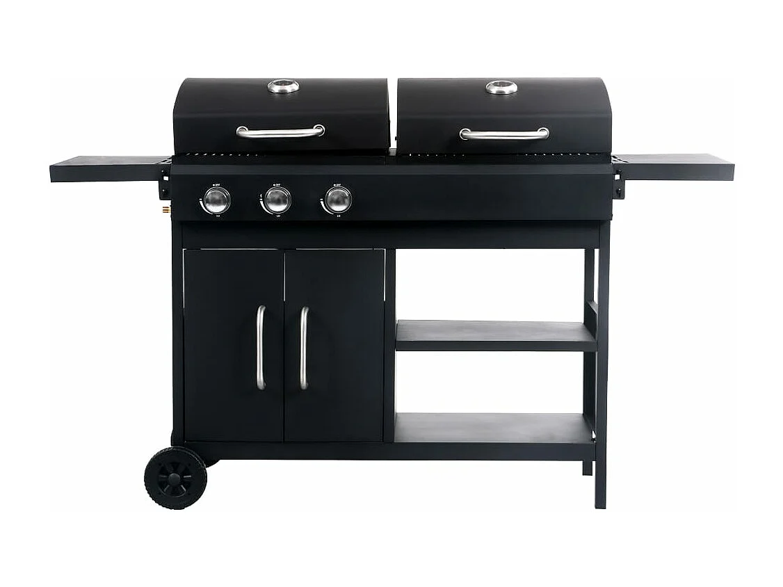 Barbecue gril combo à gaz et au charbon avec 3 br?leurs