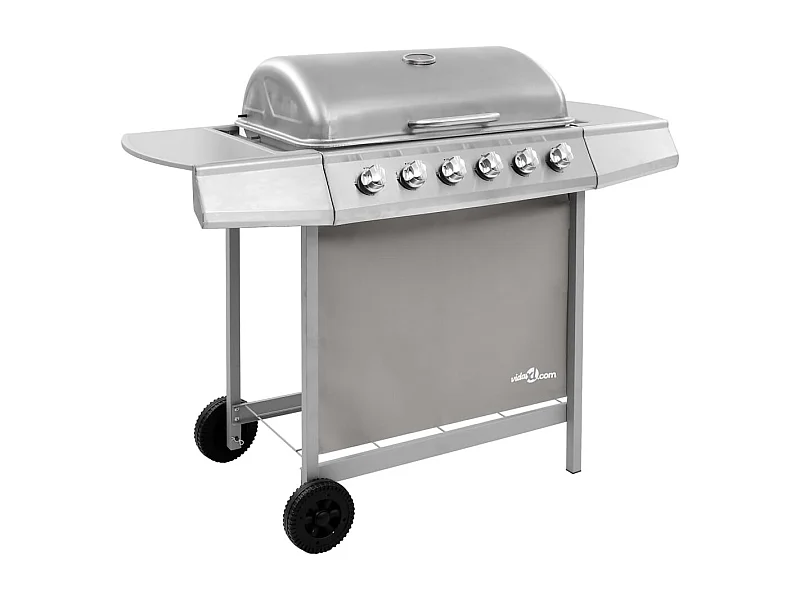 Barbecue gril à gaz avec 6 br?leurs Argenté