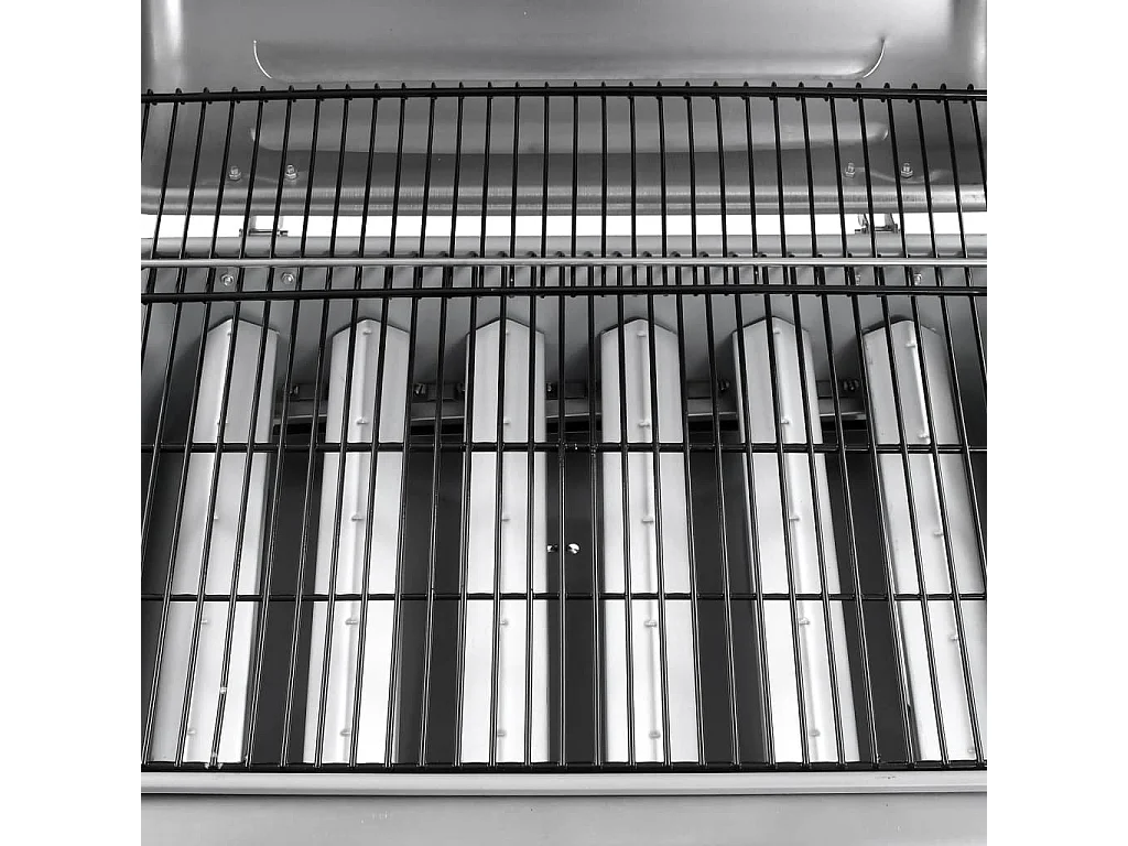 Barbecue gril à gaz avec 6 br?leurs Argenté