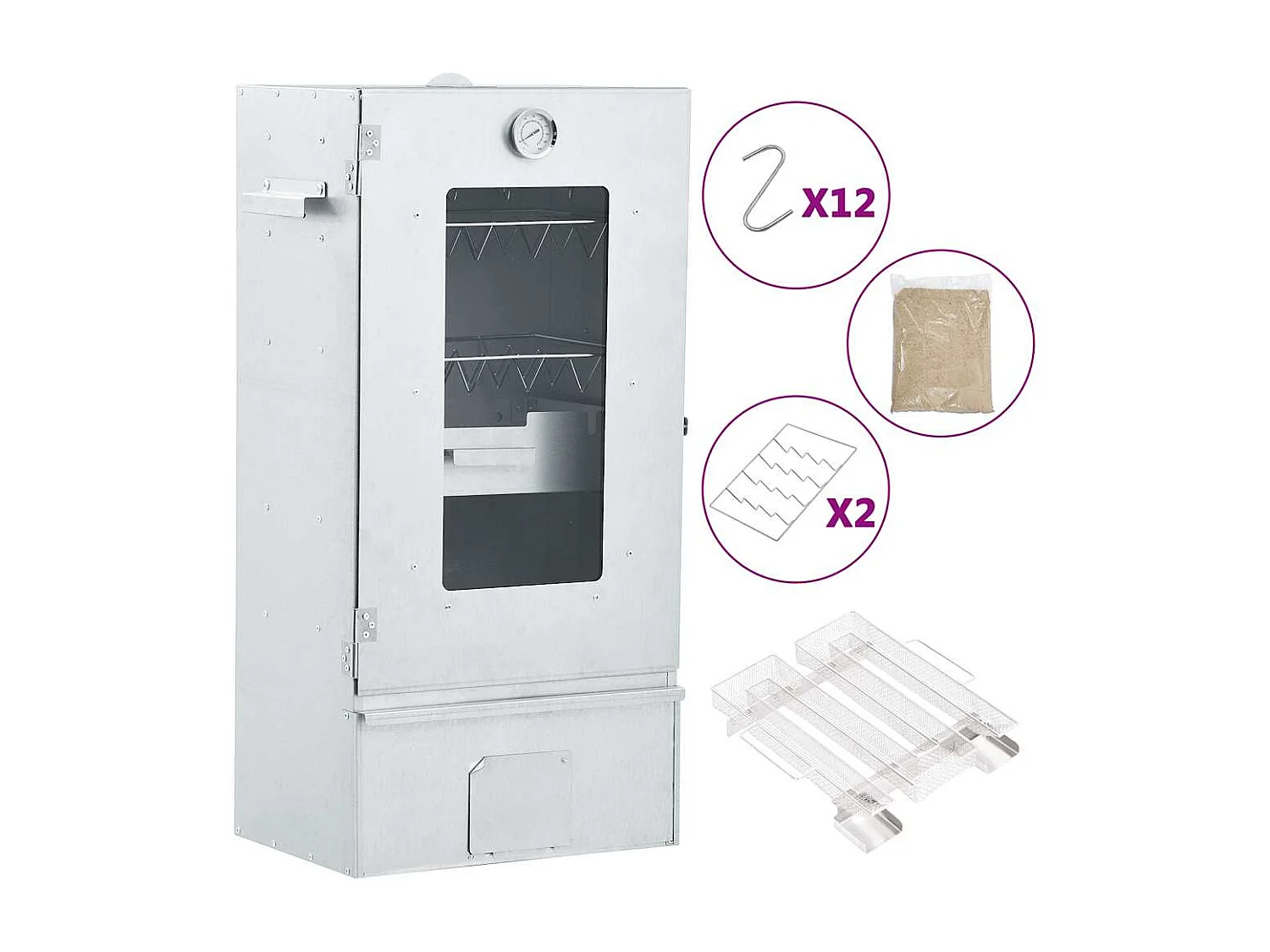 Forno para churrasco, defumador, gerador de fumaça fria, aço galvanizado