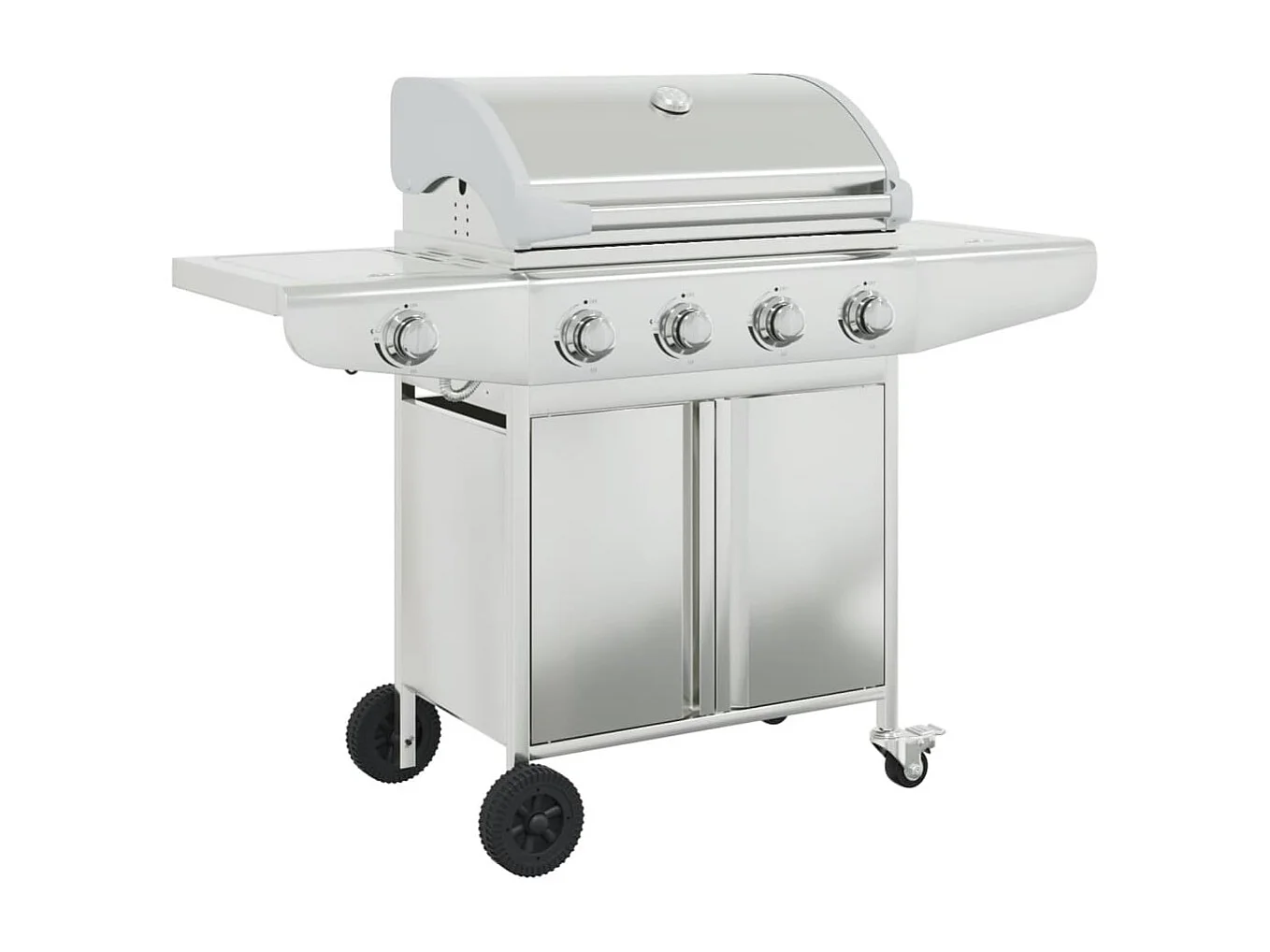 Barbecue à gaz avec 5 br?leurs argenté acier inoxydable