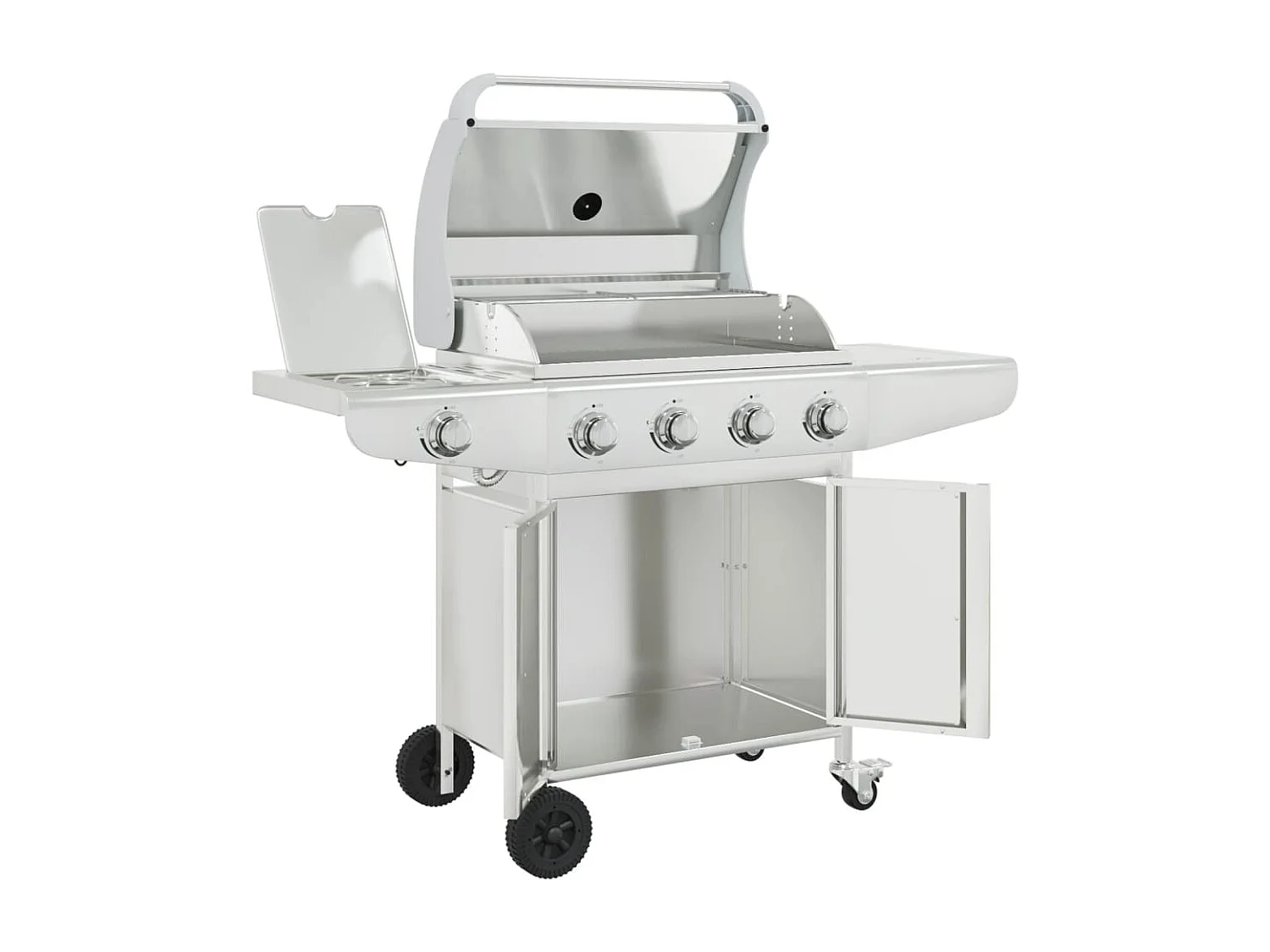 Barbecue à gaz avec 5 br?leurs argenté acier inoxydable