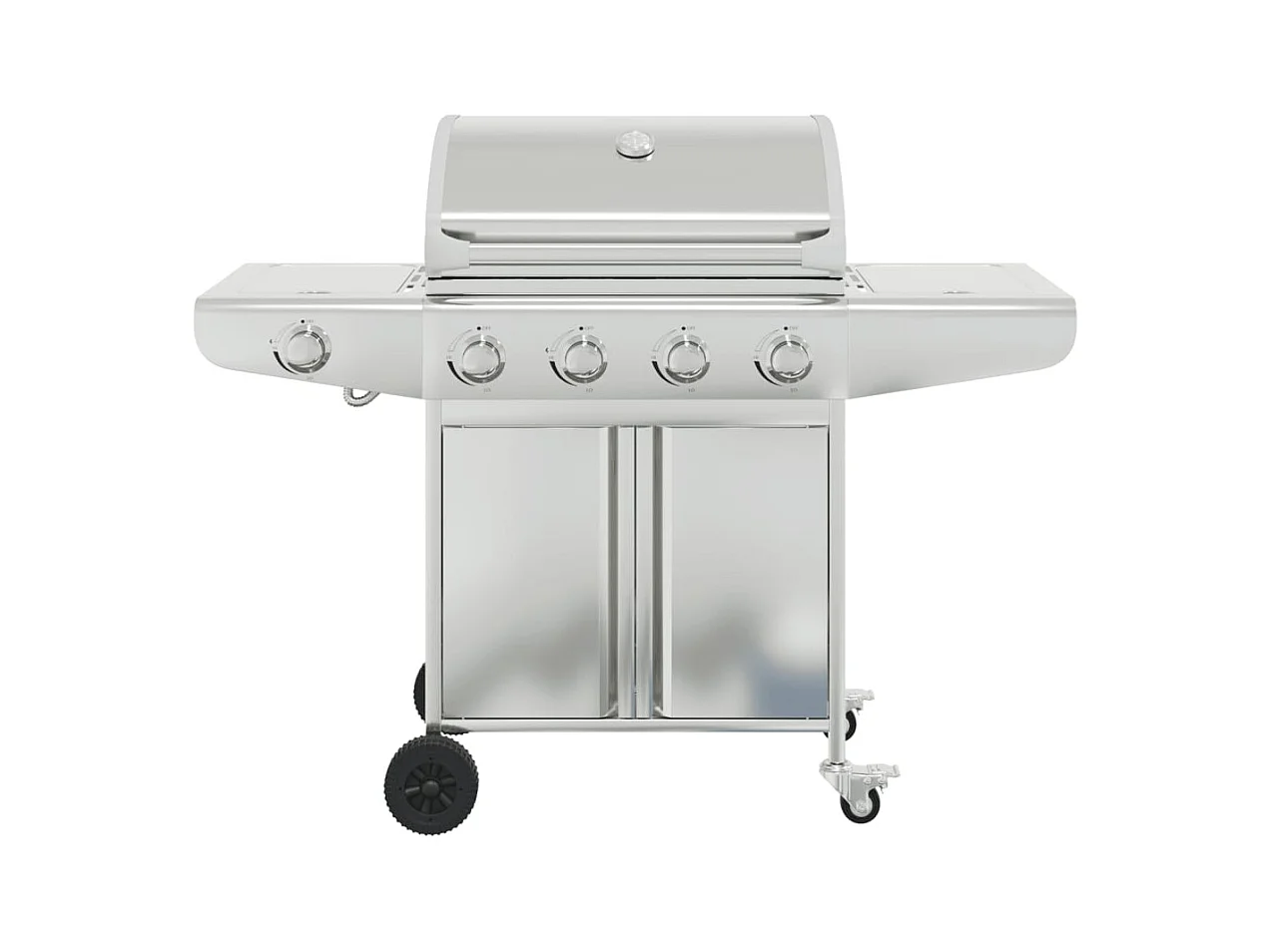 Barbecue à gaz avec 5 br?leurs argenté acier inoxydable