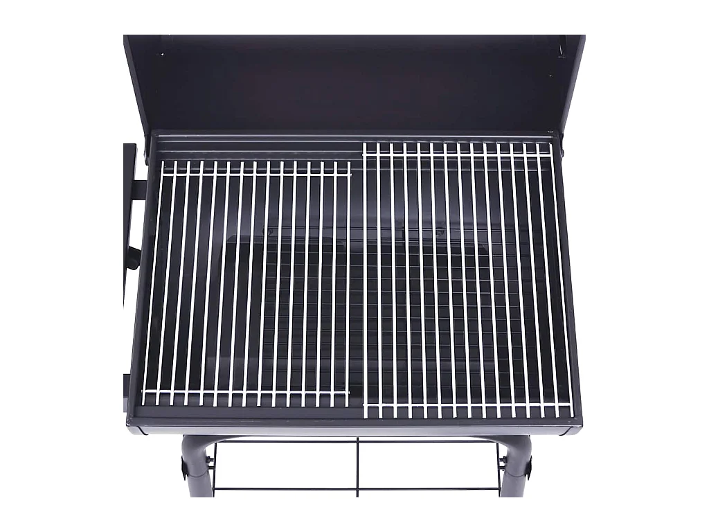 Houtskool BBQ Grill met Onderste Plank Zwart