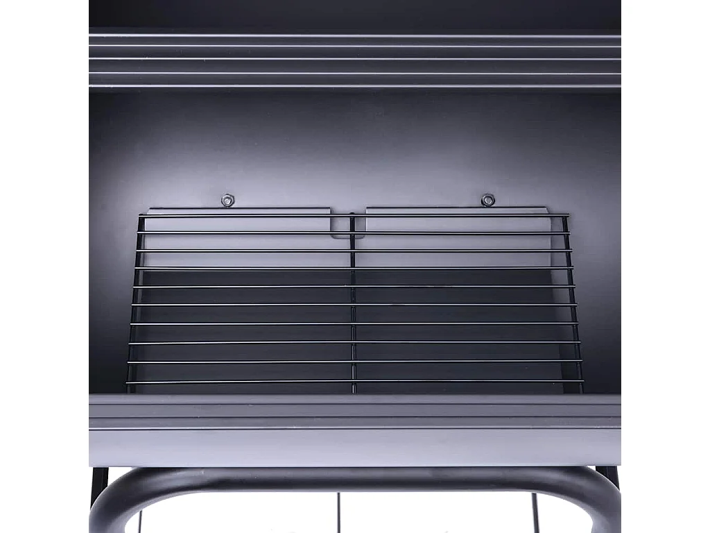 Houtskool BBQ Grill met Onderste Plank Zwart
