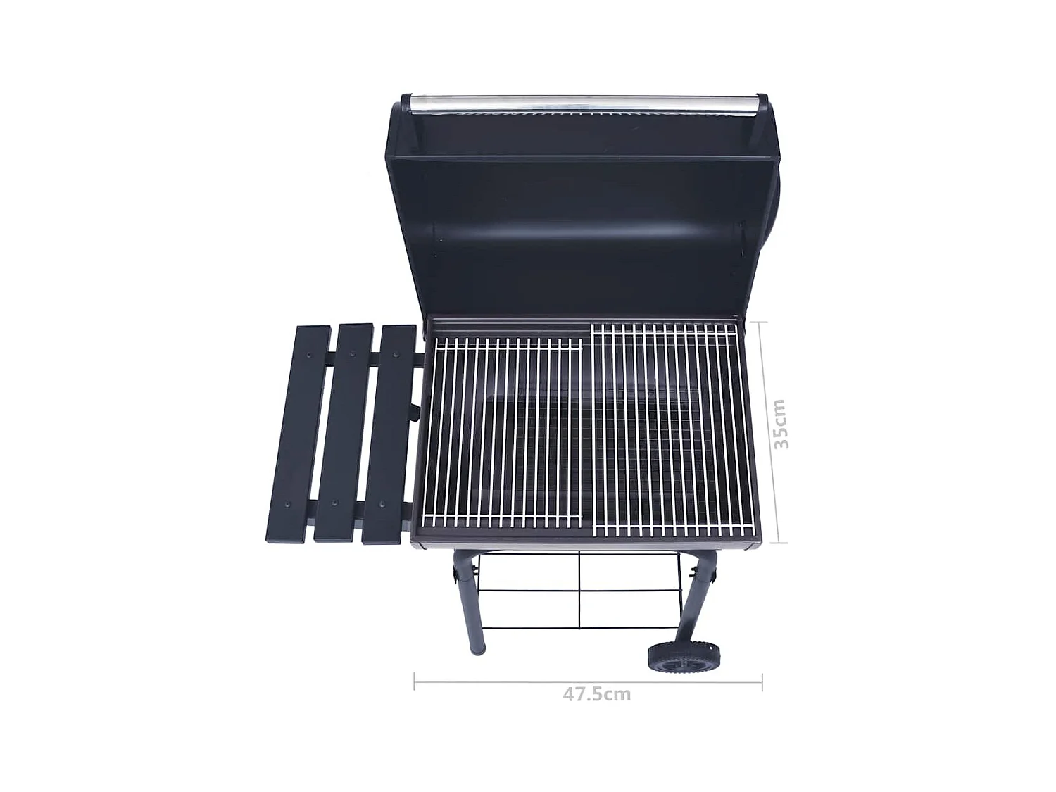 Gril barbecue au charbon avec étagère inférieure Noir
