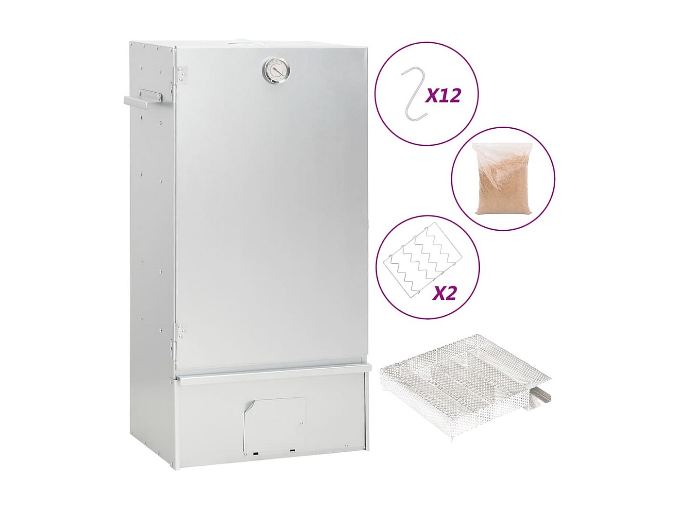 Forno Per Affumicatura A Freddo 140x45x35 Cm Con Generatore Di Fumo Esterno – Acciaio Inox, 10 Livelli