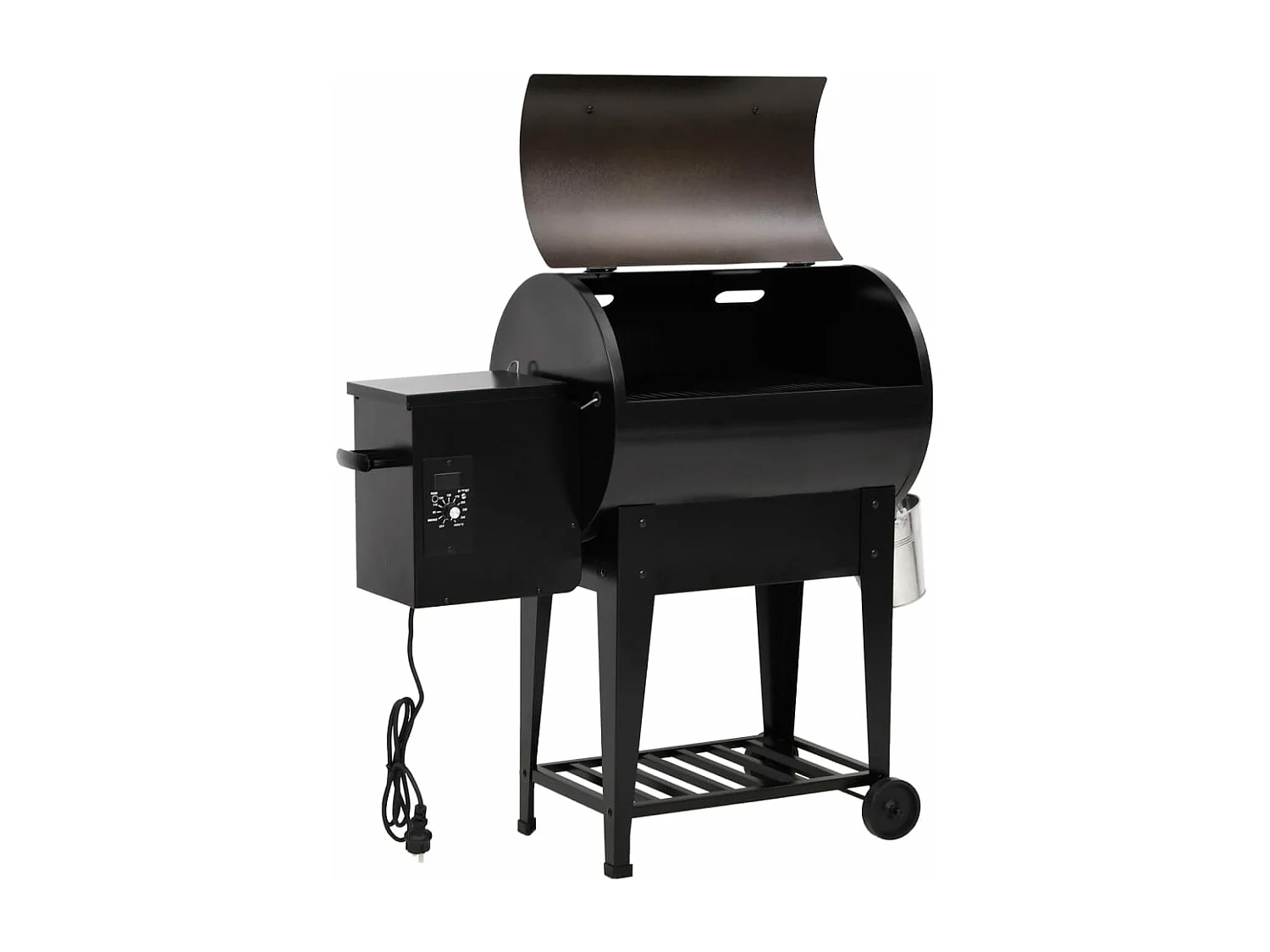 Pelletgrill mit Unterregal schwarz 94 cm Eisen