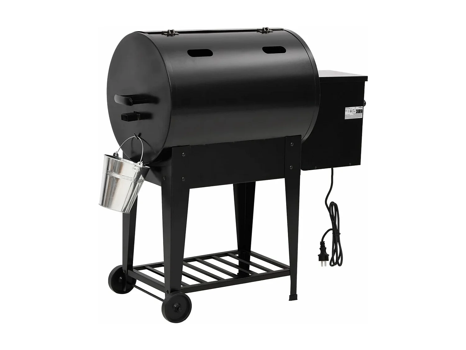 Pelletgrill mit Unterregal schwarz 94 cm Eisen