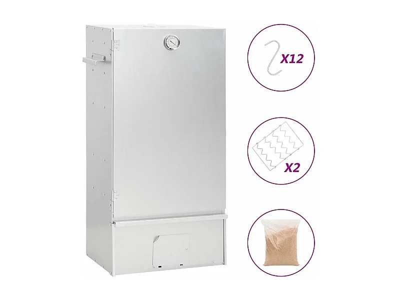 Barbecue Forno Affumicatore con Trucioli di Legno 44,5x29x83 cm