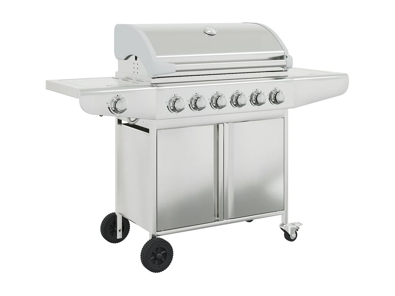 Barbecue à gaz avec 7 br?leurs argent acier inoxydable