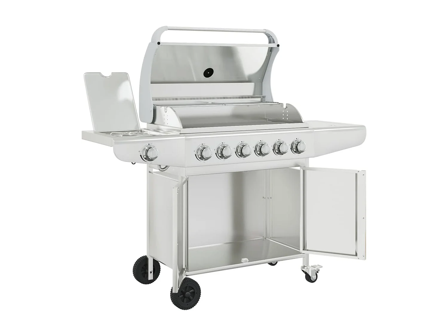 Barbecue à gaz avec 7 br?leurs argent acier inoxydable