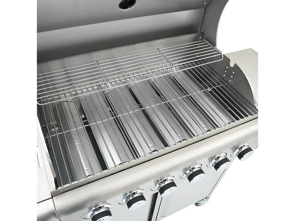 Barbecue à gaz avec 7 br?leurs argent acier inoxydable
