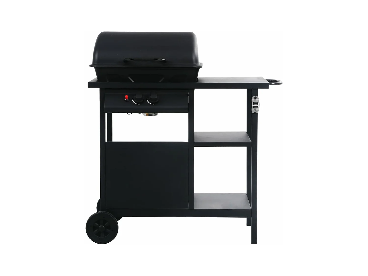 Barbecue à gaz avec table latérale à 3 niveaux Noir