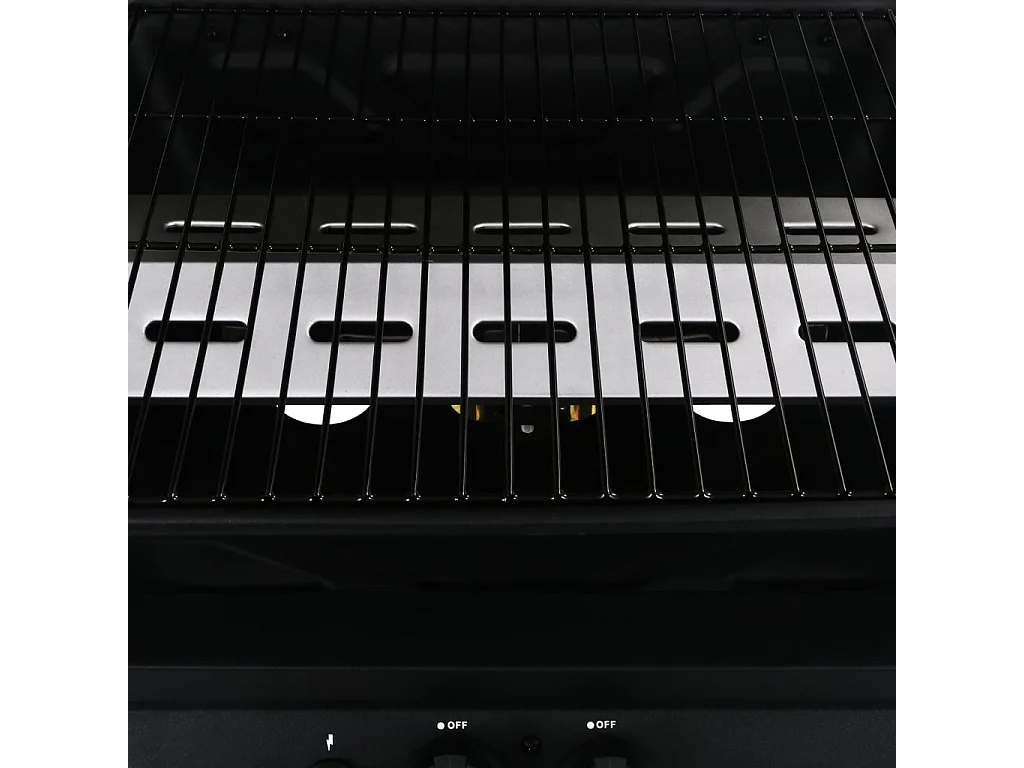 Barbecue a gas con tavolo laterale a 3 livelli nero