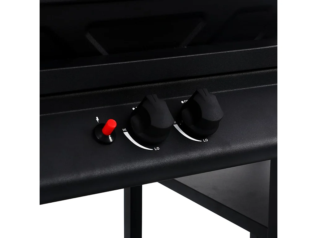 Barbecue a gas con tavolo laterale a 3 livelli nero