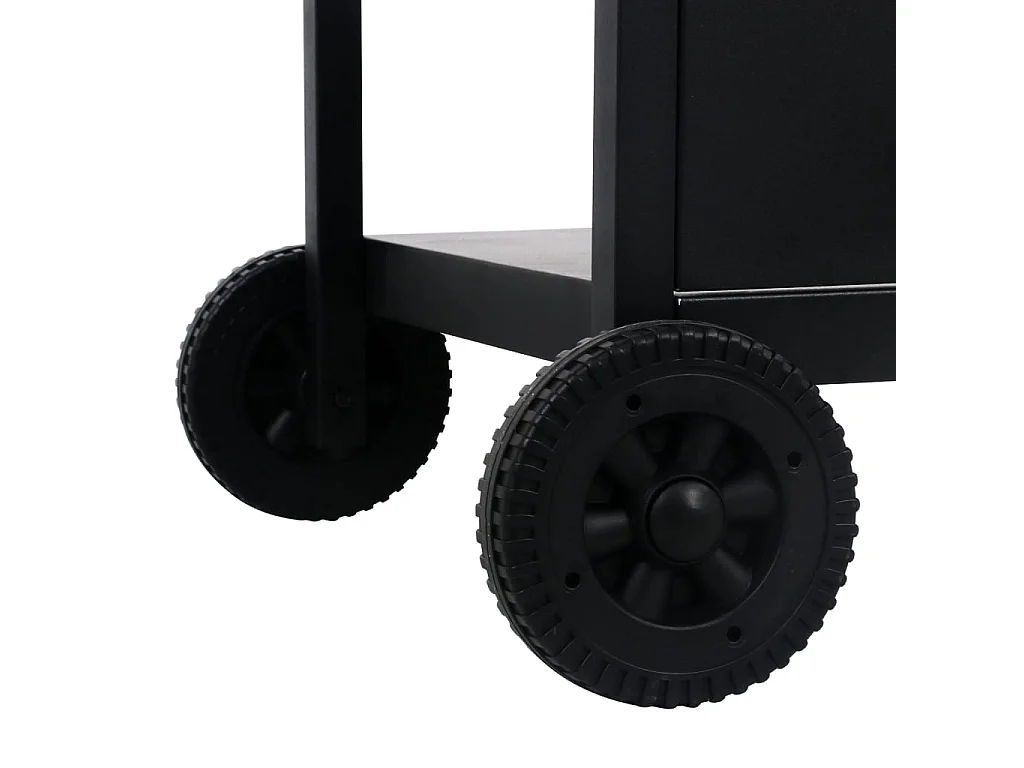 Barbecue a gas con tavolo laterale a 3 livelli nero